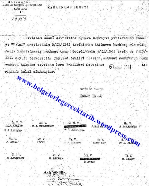 BYEGM Arsivi, Vatan Gazetesi Dosyass Dosya No A 382.