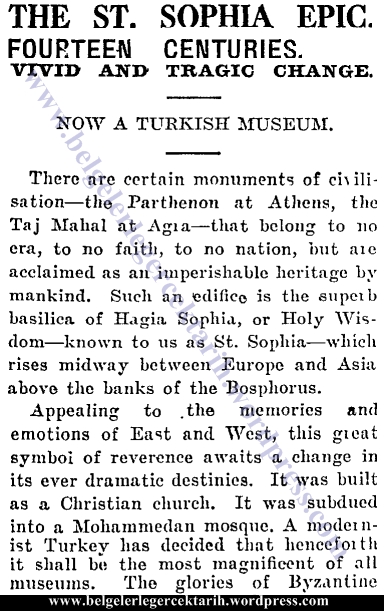 ayasofyayi kim kapatti ayasofya gazete belge 2