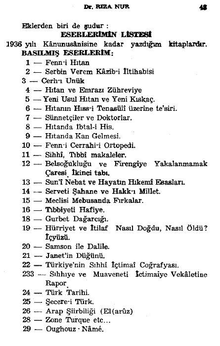 tavsiye edilen kitaplar dr riza nur hayat ve hatiratim kemal atatürk eserleri 1