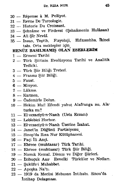 tavsiye edilen kitaplar dr riza nur hayat ve hatiratim kemal atatürk eserleri 2