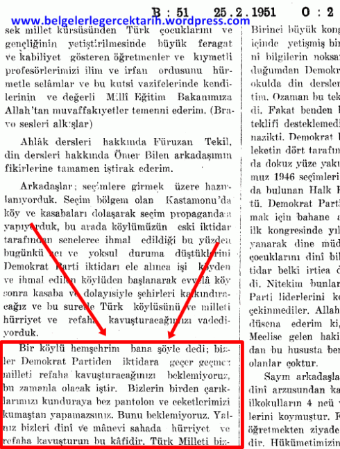 türkiye büyük millet meclisi tutanak dergisi dp kastamonu milletvekili muzaffer ali mükta din hürriyet kemalizm