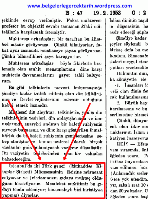 türkiye büyük millet meclisi tutanak dergisi kayseri milletvekili ismail berkok gencler hiristiyan kemalizm