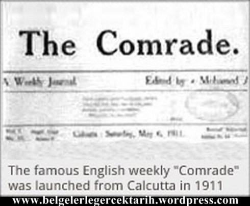 Hintli Hindistan müslümanlari The Comrade gazetesi Mevlana Muhammad Ali hilafet halife Osmanli Türkler