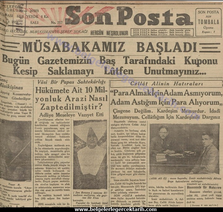 Cellat kara ali son posta kac kisi idam edildi kac kisi asildi istiklal mahkemeleri 2