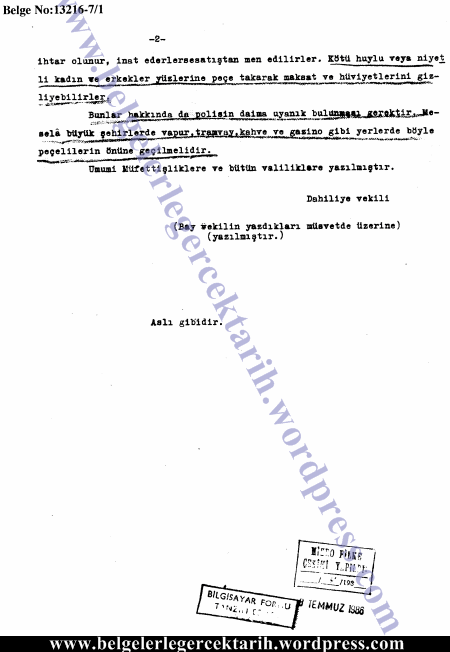 22 temmuz 1935 tarihli belge carsaf pece pestemal ferace basörtüsü yasagi atatürk basörtüsü atatürk örtünmek 2