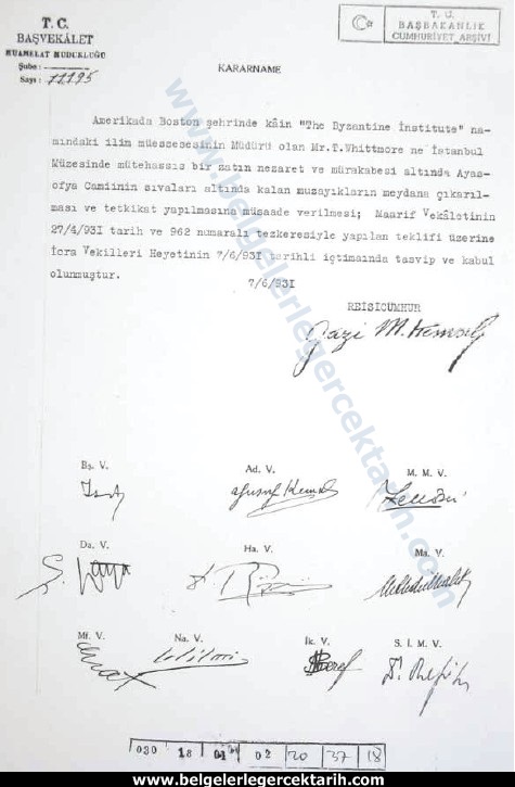 ayasofyayi atatürk mü kapatti, ayasofyayi atatürk mü müze yapti atatürk ayasofya imza belgeler kitabinda bilgi var BCA  nr  030 18 01  02 20 37 18