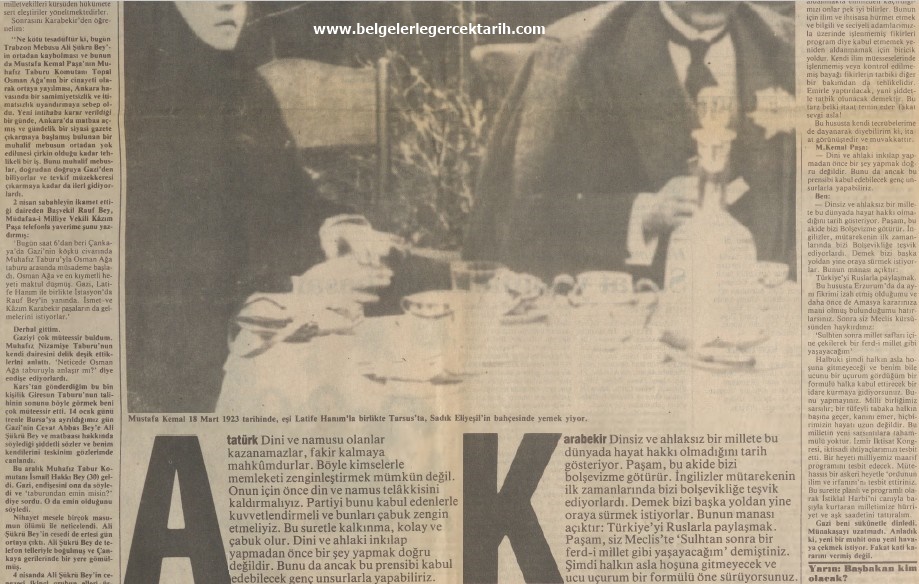 Kazim Karabekir hatiralar ugur mumcu cumhuriyet gazetesi, namusu olanlar kazanamazlar, nasil hiristiyan olacaktik, arapoglunun yaveleri 18 haziran 1990 cumhuriyet 3