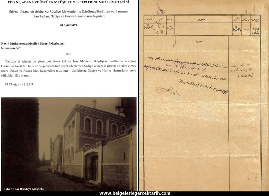 osmanlida kadin ögretmen tayinleri