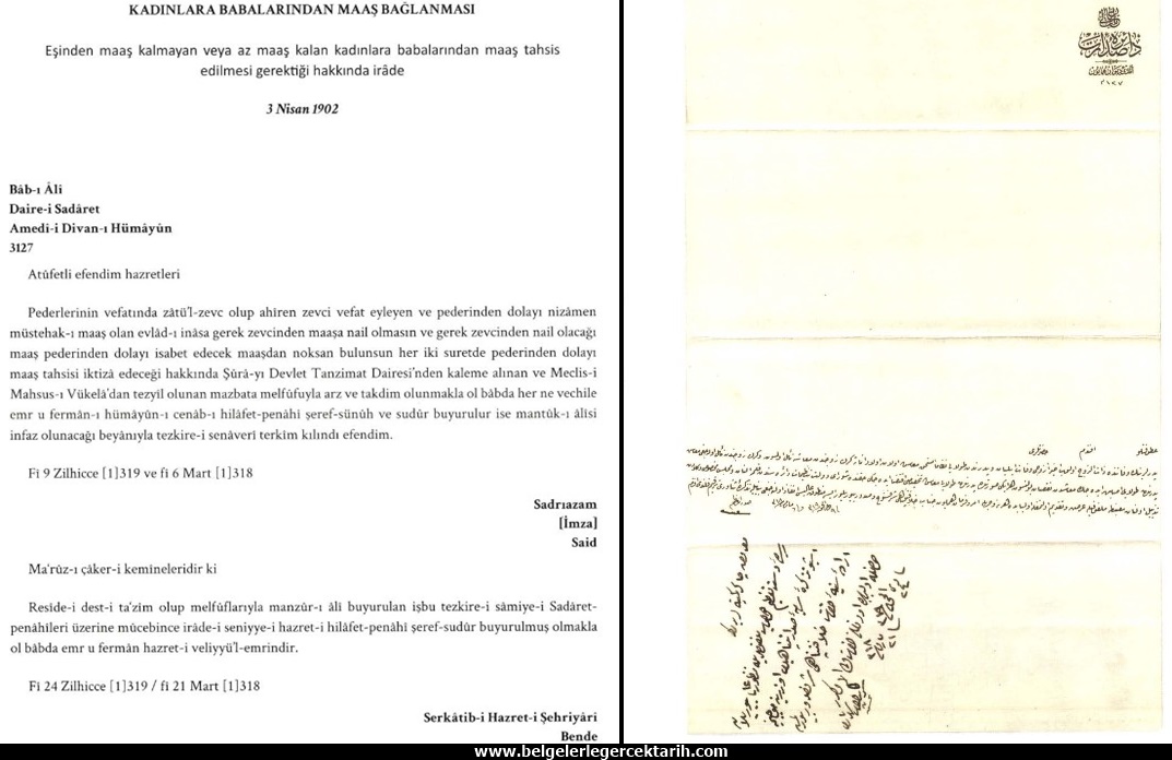 osmanlida kadina baba maasi