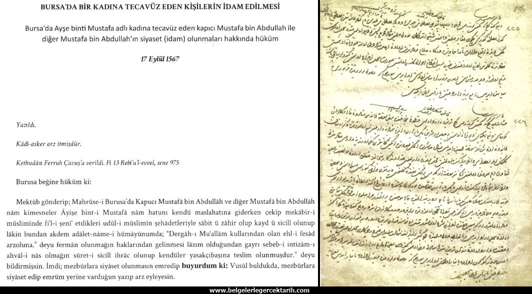 osmanlida kadina tecavüze idam