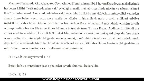 osmanlida kiz cocuklarina Kur'an ögretmek icin kadin muallime tayini 3